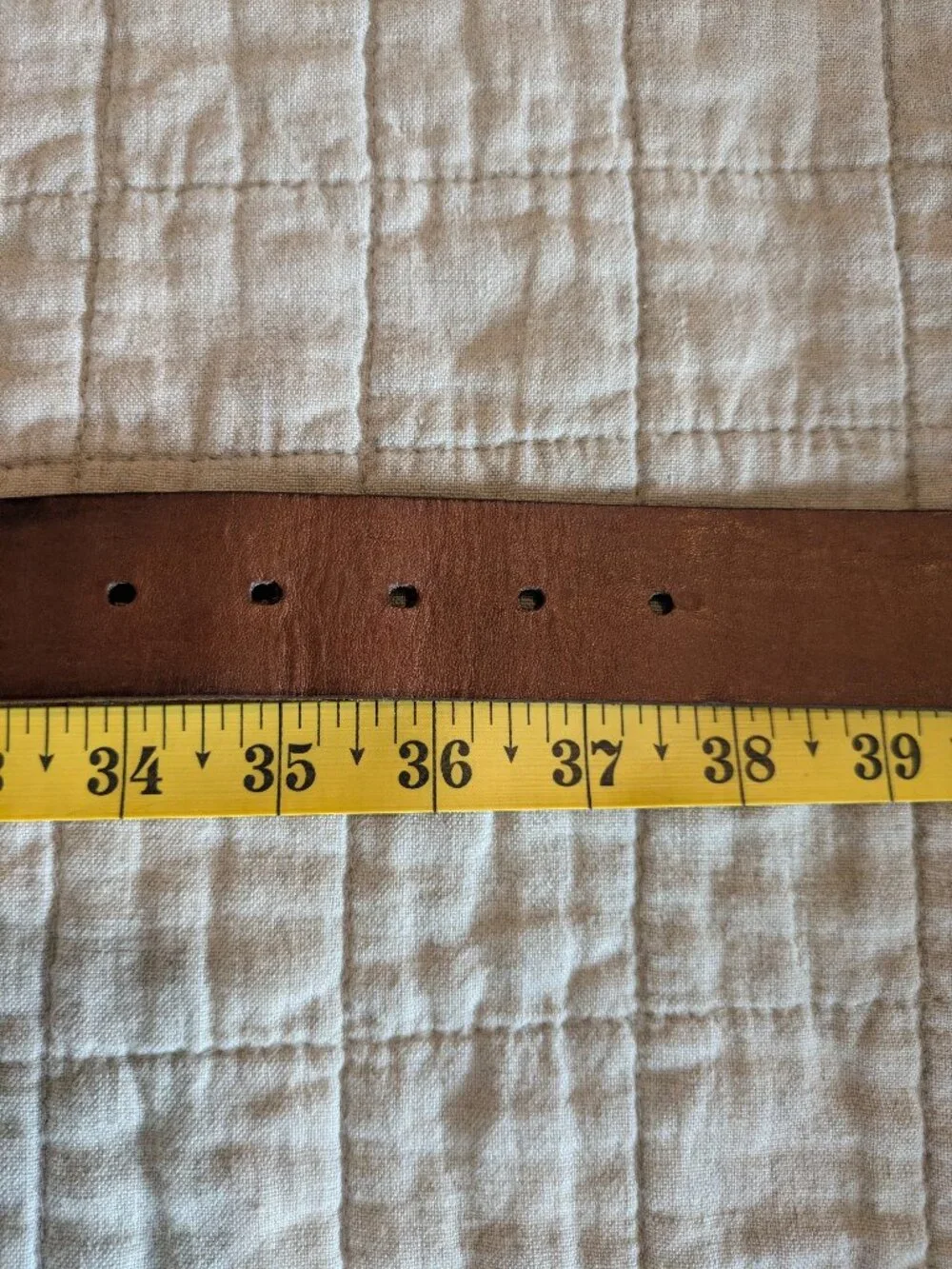 Martin Dingman Countrywear Brown Basket Grain Leather Belt Men's Size 36 USA.